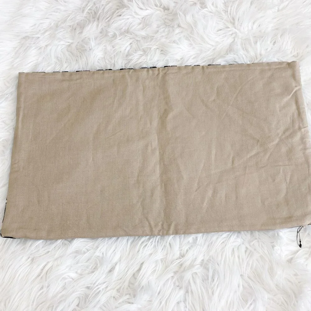 West Elm Blue Black White Shapes Lumbar Pillow Cover 12x21 Linen Blend NEW